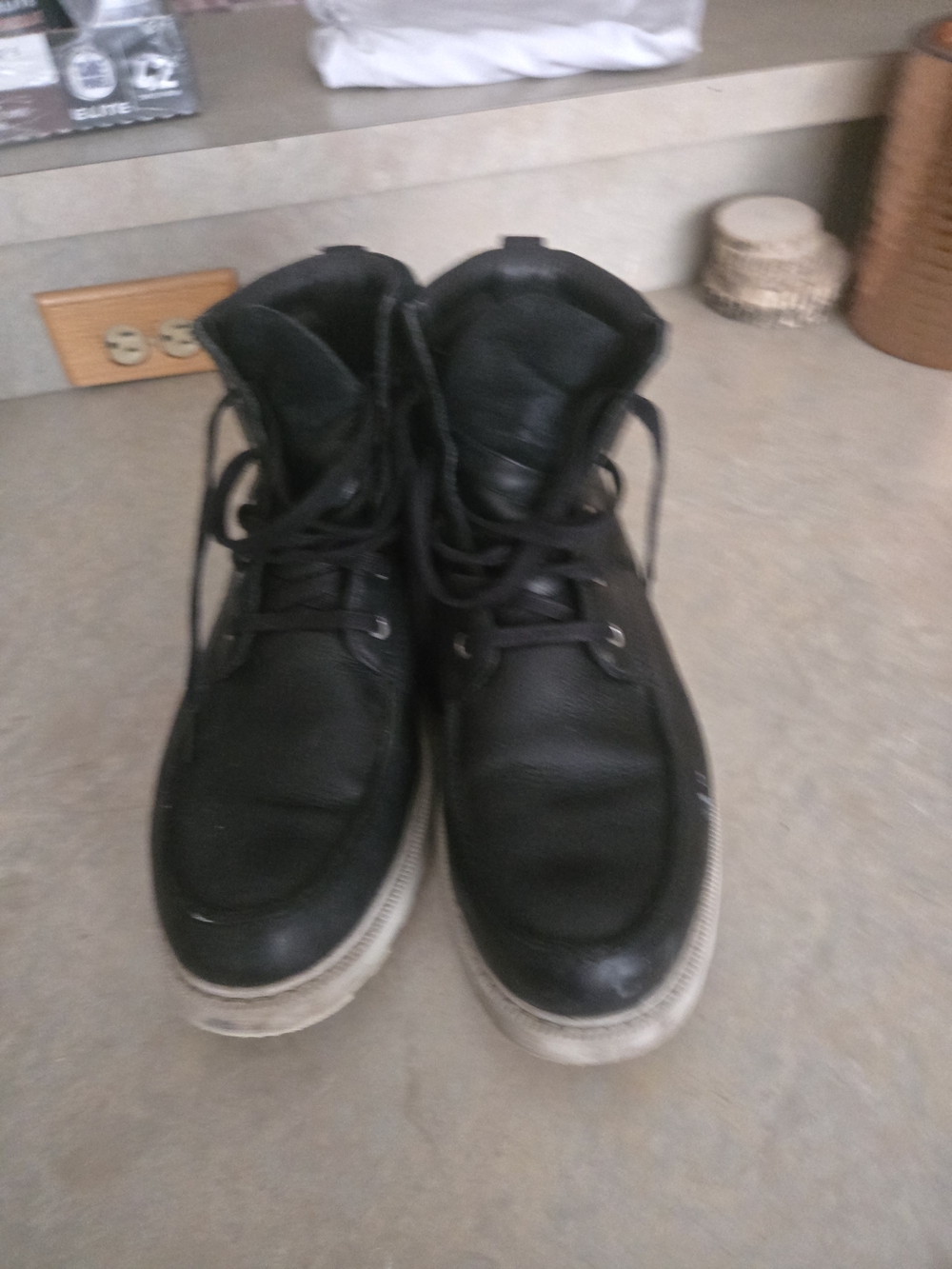 Men's Black Sorel Leather Lace-Up Boots